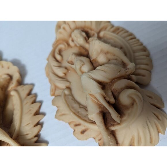 Italian Lava Stone tuff Resin Wall Plaques Musical Figures - Set Of 2 9 inch - Picture 6 of 14